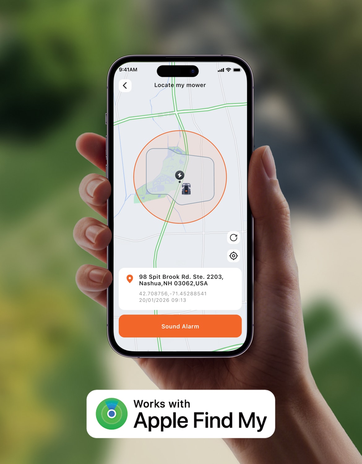Mower Location on Find My